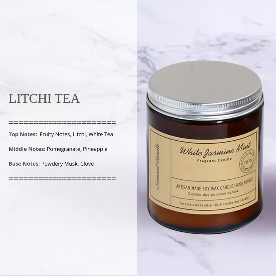 Smokeless Aromatherapy Scented Candle Handmade with Natural Soy Wax, Creative Glass Cup Tea Bottle Design, Decorative Home Aromatherapy Candle Cup for Living Room, Bedroom, and Gift