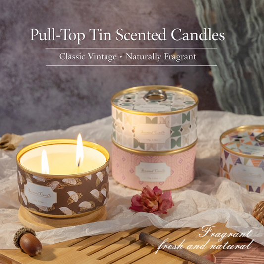 Vintage Canned Scented Candle, Handmade Soy Wax Candle with Light and Elegant Aroma, Clean and Low-Smoke Decorative Candle for Home Décor and Gift Giving