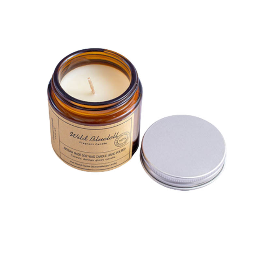 Smokeless Aromatherapy Scented Candle Handmade with Natural Soy Wax, Creative Glass Cup Tea Bottle Design, Decorative Home Aromatherapy Candle Cup for Living Room, Bedroom, and Gift