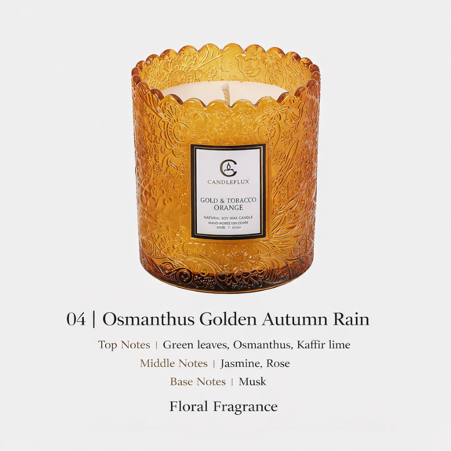 Scented Candle Cups with Embossed Glass Gift Design, Plant-Based Soy Wax Scented Candles with Low-Smoke Performance, Elegant Home Fragrance Candles for Wholesale Valentine’s Day Decor & Gift Use