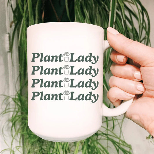 Plant Lady Ceramic Mug 15 oz